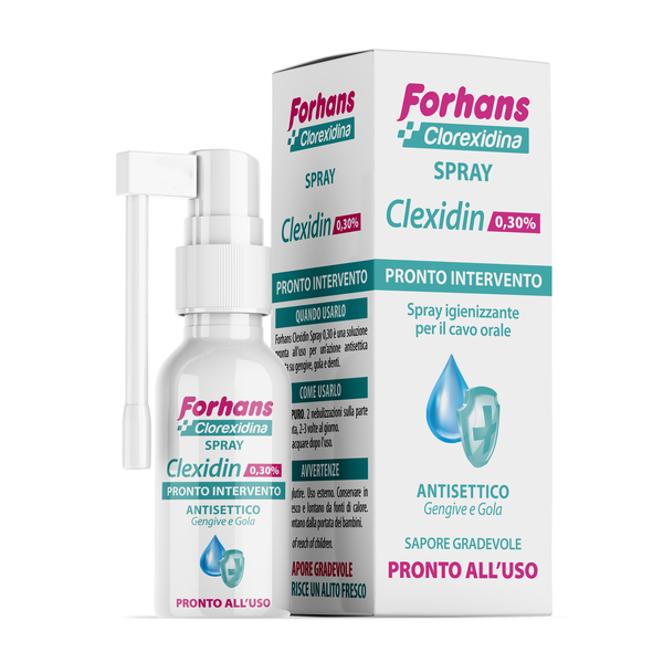COLLUTORIO SPRAY CON CLOREXIDINA FORHANS CLEXIDIN 50ML - farmanauta.it