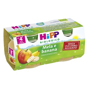 HIPP BIO FRUTTA GRATTUGGIATA MELA BANANA 4X100 G - farmanauta.it