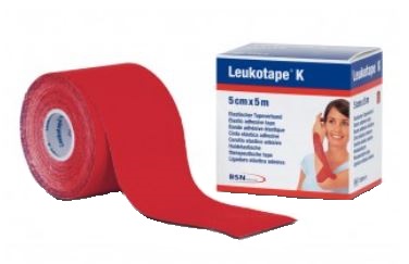 BENDA ADESIVA LEUKOTAPE K PER TAPING FISIOTERAPICO LARGHEZZA 5 CM LUNGHEZZA 5 M COLORE ROSSO IN ROTOLO - farmanauta.it
