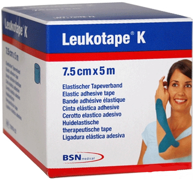 BENDA ADESIVA LEUKOTAPE K PER TAPING FISIOTERAPICO LARGHEZZA 7,5 CM LUNGHEZZA 5 M COLOR ROSSO IN ROTOLO - farmanauta.it
