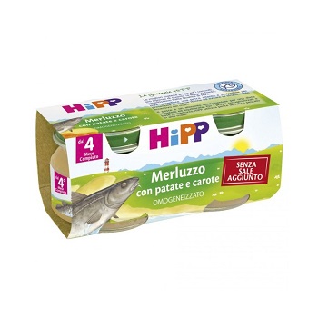 HIPP OMOGENEIZZATO MERLUZZO CAROTE PATATE 2X80 G - farmanauta.it