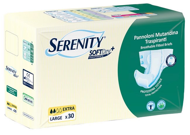 PANNOLONE MUTANDINA PER INCONTINENZA SERENITY SOFTDRY+ EXTRA TAGLIA LARGE 30 PEZZI - farmanauta.it