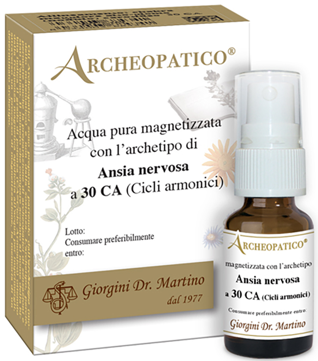 ARCHEOPATICO ACQUA PURA MAGNETIZZATA CON ARCHETIPO ANSIA NERVOSA A 30 CICLI ARMONICI 10 ML - farmanauta.it