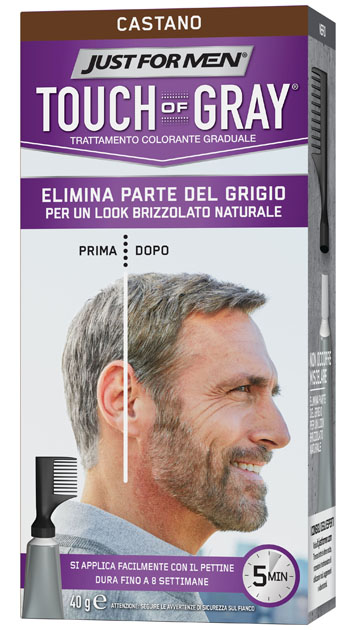 JUST FOR MEN TOUCH OF GRAY CASTANO 40 G - farmanauta.it