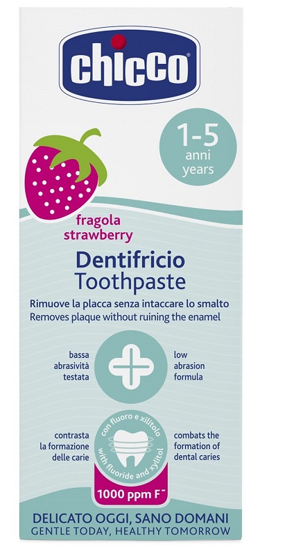 CHICCO DENTIFRICIO FRAGOLA 50 ML 12M+ CON FLUORO - farmanauta.it