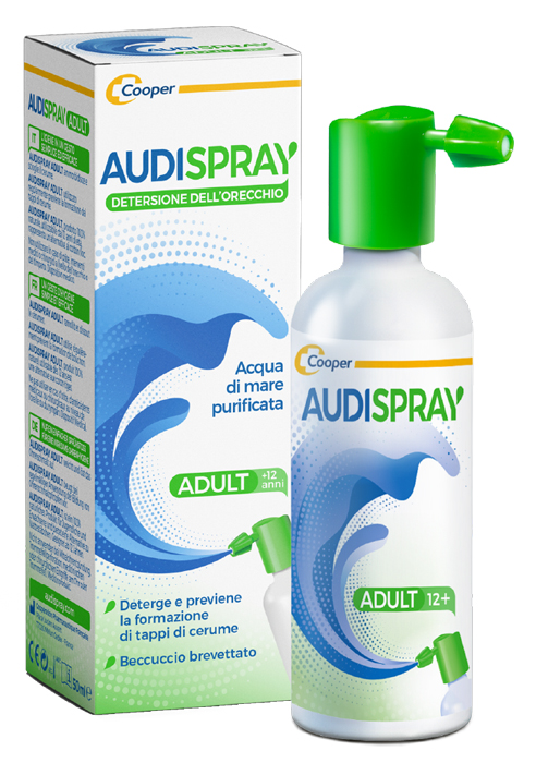 AUDISPRAY ADULT SOLUZIONE DI ACQUA DI MARE IPERTONICA SPRAY SENZA GAS DETERSIONE ORECCHIO 50 ML - farmanauta.it