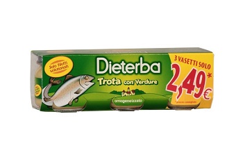 DIETERBA OMOGENEIZZATO TROTA 3 PEZZI 80 G - farmanauta.it