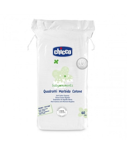 CHICCO BABY MOMENTS QUADROTTI MORBIDO COTONE 60 PEZZI - farmanauta.it