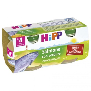 HIPP OMOGENEIZZATO SALMONE CON VERDURE 2X80 G - farmanauta.it