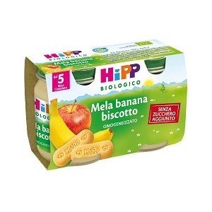 HIPP BIO OMOGENEIZZATO MELA BANANA BISCOTTO 2X125 G - farmanauta.it