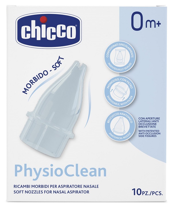 RICAMBI MORBIDI PER ASPIRATORE NASALE CHICCO PHYSIOCLEAN - farmanauta.it