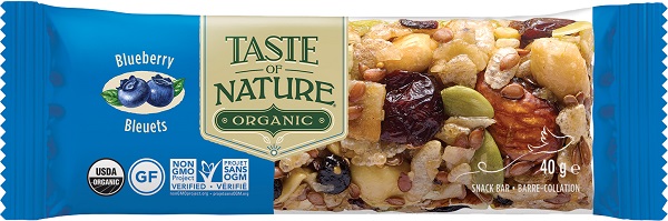 TASTE OF NATURE BARRETTA AI MIRTILLI BIO VEGAN AD ALTO CONTENUTO DI FIBRE 40 G - farmanauta.it