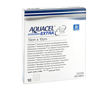 AQUACEL AG EXTRA MEDICAZIONE CON IONI ARGENTO 10X10 CM 10 PEZZI - farmanauta.it