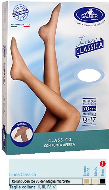 SAUBER COLLANT OPEN TOE MAGLIA MICRORETE 70 DEN COLORE NEUTRO BEIGE 3 LINEA CLASSICA - farmanauta.it