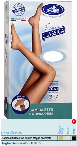 SAUBER GAMBALETTO OPEN TOE MAGLIA MICRORETE 70 DEN COLORE NEUTRO BEIGE TAGLIA 3 LINEA CLASSICA - farmanauta.it