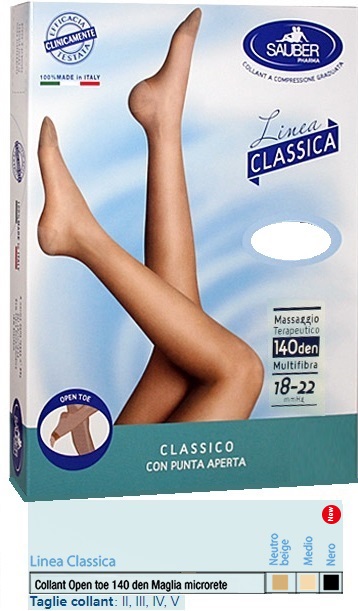 SAUBER COLLANT OPEN TOE MAGLIA MICRORETE 140 DEN COLORE MEDIO 3 LINEA CLASSICA - farmanauta.it