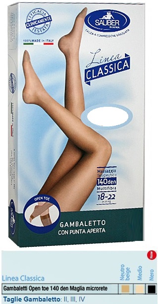 SAUBER GAMBALETTO OPEN TOE MAGLIA MICRORETE 140 DEN COLORE NEUTRO BEIGE TAGLIA 4 LINEA CLASSICA - farmanauta.it