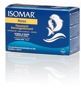 ISOMAR SOLUZIONE IPERTONICA ACQUA MARE 18 FLACONCINI MONODOSE 5 ML - farmanauta.it