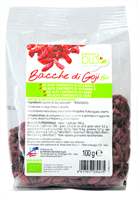 FSC SEMPLICE&BIO BACCHE DI GOJI BIO AD ALTO CONTENUTO DI FIBRA 100 G - farmanauta.it