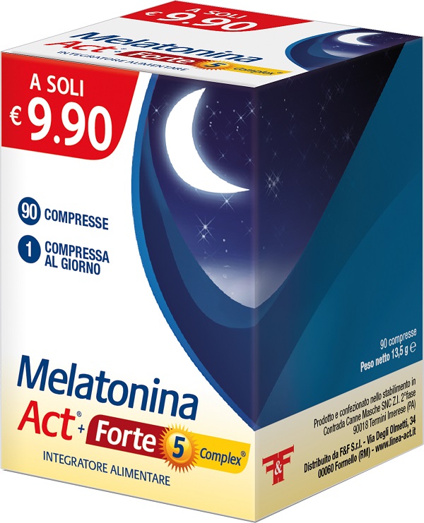 MELATONINA ACT+FORTE 5 COMPLEX 90 COMPRESSE - farmanauta.it