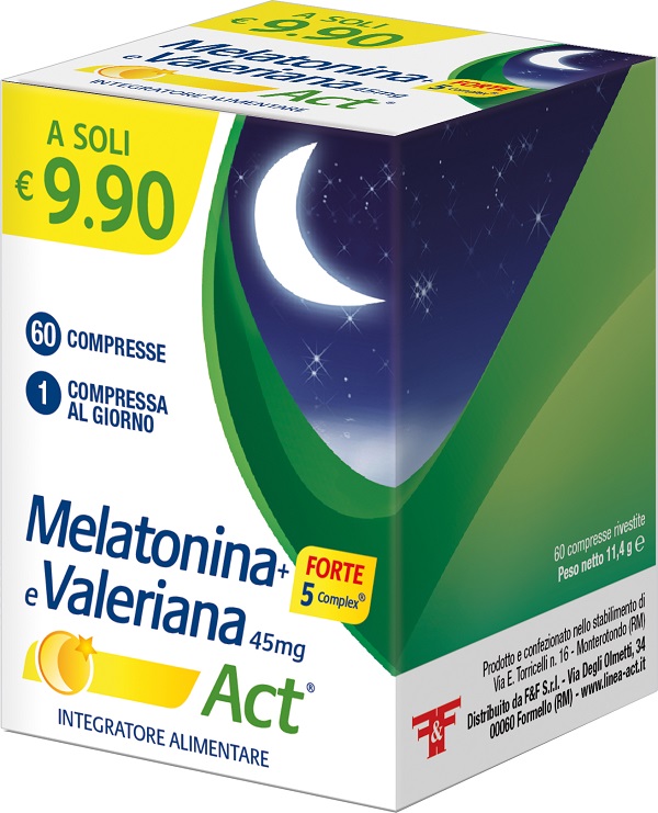 MELATONINA+FORTE 5 COMPLEX E VALERIANA ACT 60 COMPRESSE - farmanauta.it