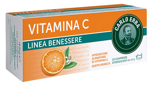 CARLO ERBA VITAMINA C LINEA BENESSERE 10 COMPRESSE EFFERVESCENTI - farmanauta.it