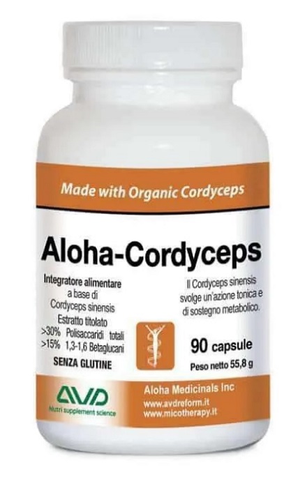 ALOHA CORDYCEPS 90 CAPSULE FLACONE 55,8 G - farmanauta.it
