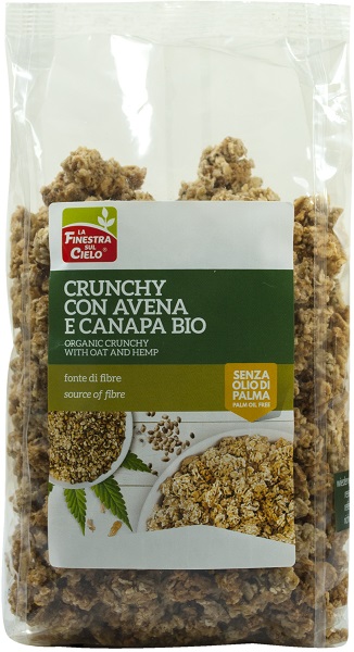 FSC CRUNCHY CON AVENA E CANAPA BIO AD ALTO CONTENUTO DI FIBRA CON OLIO DI GIRASOLE E SENZA OLIO DI PALMA 375 G - farmanauta.it