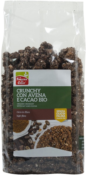 FSC CRUNCHY CON AVENA E CACAO BIO AD ALTO CONTENUTO DI FIBRE CON OLIO DI GIRASOLE SENZA OLIO DI PALMA 375 G - farmanauta.it