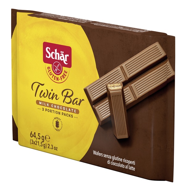 SCHAR TWIN BAR WAFERS RICOPERTI DI CIOCCOLATO AL LATTE 3 PEZZI DA 21,5 G - farmanauta.it