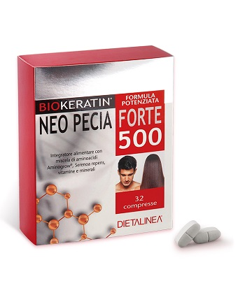 DIETALINEA BIOKERATIN NEO PECIA FORTE 500 32 COMPRESSE 4 BLISTER IN ASTUCCIO 48 G - farmanauta.it
