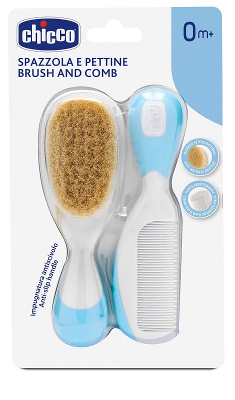 CHICCO SPAZZOLA + PETTINE AZZURRO - farmanauta.it