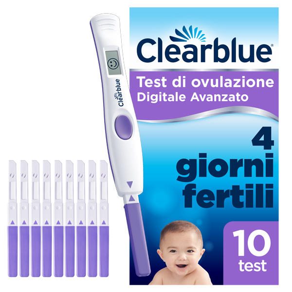 TEST DI OVULAZIONE CLEARBLUE DIGITALE AVANZATO 10 PEZZI - farmanauta.it