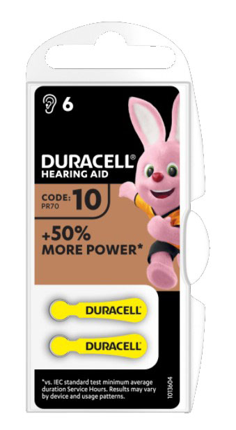 DURACELL ACTIVAIR HEARING AID EASY TAB 10 GIALLO BATTERIA PER APPARECCHIO ACUSTICO 6 PEZZI - farmanauta.it
