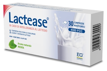 LACTEASE 4500 FCC AROMA MENTA 30 COMPRESSE MASTICABILI - farmanauta.it