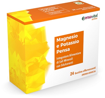 MAGNESIO E POTASSIO ARANCIA PENSA 24 BUSTINE EFFERVESCENTI - farmanauta.it