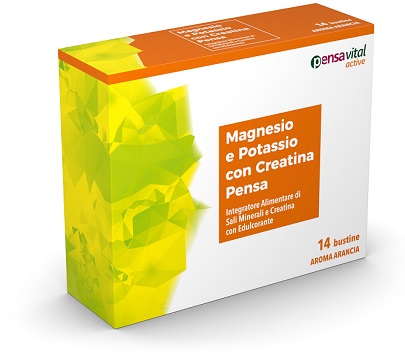 MAGNESIO E POTASSIO CON CREATINA ARANCIA PENSA 14 BUSTINE - farmanauta.it