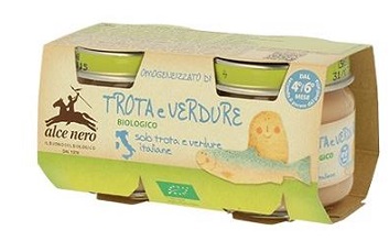 OMOGENEIZZATO TROTA E VERDURE BABY FOOD BIO 2 X 80 G - farmanauta.it