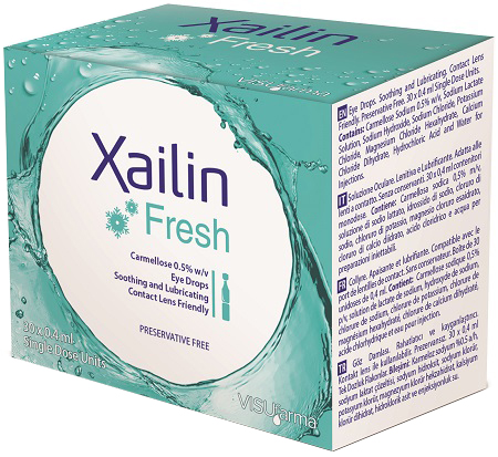 XAILIN FRESH GOCCE OCULARI CARBOSSIMETILCELLULOSA 0,5% 30 FLACONCINI MONODOSE 0,4 ML - farmanauta.it