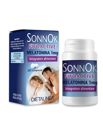 SONNOK FITOACTIVE MELATONINA 1MG 200 COMPRESSE DIETALINEA - farmanauta.it