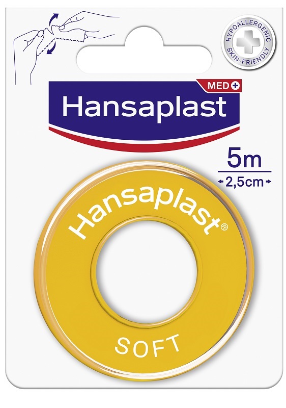 CEROTTO MEDICATO IN ROCCHETTO HANSAPLAST SOFT 2,5X500 CM 1 PEZZO - farmanauta.it
