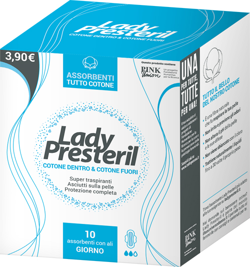 LADY PRESTERIL COTONE DENTRO & COTONE FUORI 10 ASSORBENTI CON ALI GIORNO PROMO - farmanauta.it