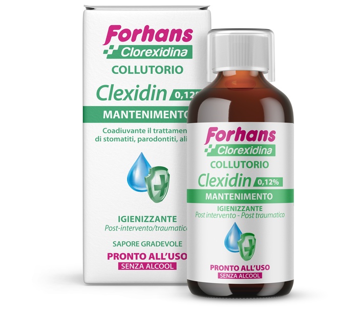 FORHANS COLLUTORIO CON CLOREXIDINA 0,12 CLEXIDIN SENZA ALCOOL 200 ML - farmanauta.it