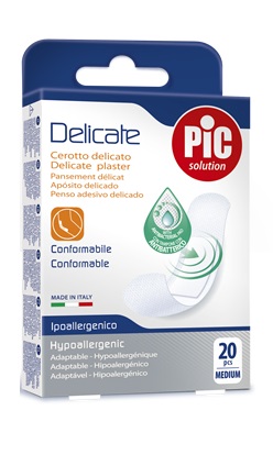 CEROTTO PIC DELICATE 19X72 MM ANTIBATTERICO 20 PEZZI - farmanauta.it