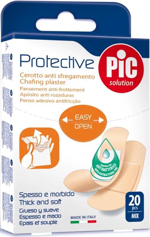 CEROTTO PIC PROTECTIVE MIX ANTIBATTERICO ANTISFREGAMENTO CON TAMPONE 20 PEZZI - farmanauta.it