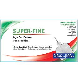 AGO PER PENNA DA INSULINA SUPER-FINE GAUGE 31 6MM 100 PEZZI - farmanauta.it