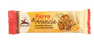 BARRETTA AL FARRO/ARANCIA BIO ALCE NERO 20 G - farmanauta.it