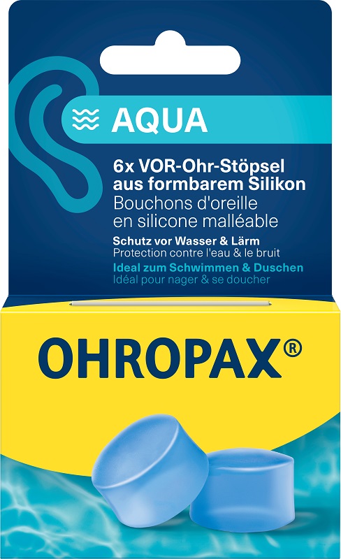 TAPPO AURICOLARE SILICONE AQUA OHROPAX 6 PEZZI - farmanauta.it