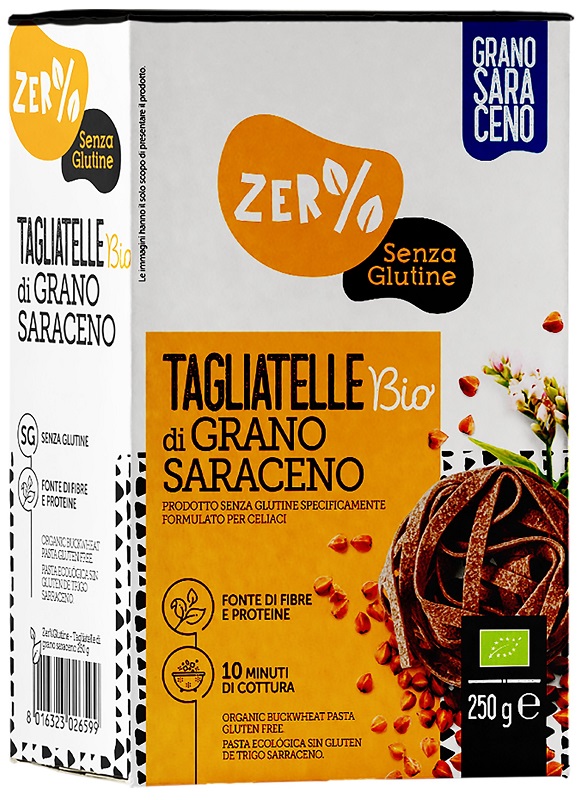 ZERO% GLUTINE TAGLIATELLE A NIDO DI GRANO SARACENO INTEGRALESENZA GLUTINE BIO 250 G - farmanauta.it