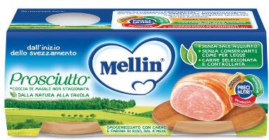 MELLIN OMOGENEIZZATO PROSCIUTTO 2 PEZZI X 80 G - farmanauta.it